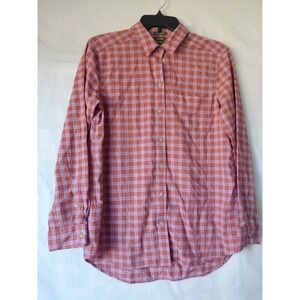 Eddie Bauer Button Up Dress Shirt Womens M Multicolor Plaid Long Sleeves EUC